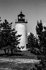 Newburyport Harbor Light Tower in Massachusetts -BW